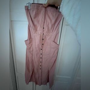 Urban outfitters Pink strapless midi dress